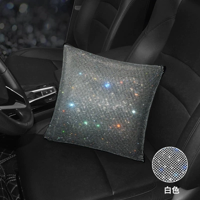Pillow Pillow Waist Car Supplies, Headrest - white-diamond-star-fashion-pillow-one