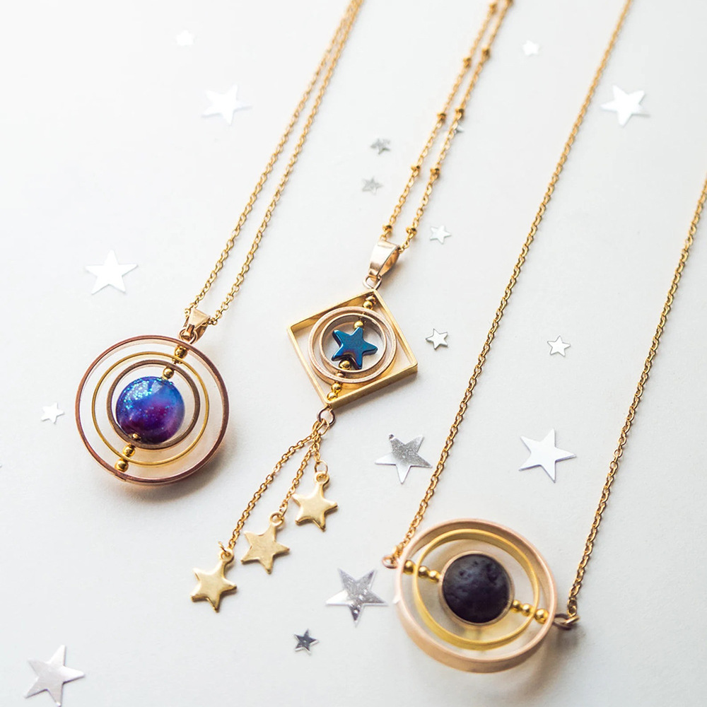 Fashion Galaxy Stainless Steel Plating Pendant Necklace Colorza_colorza_5