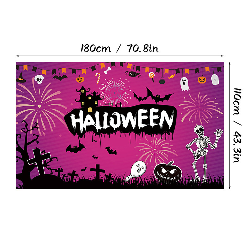 クロスボーダーアマゾンホームプリントハロウィン背景布高精細印刷雰囲気装飾背景布ポリエステル|undefined