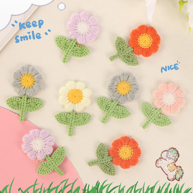 Embroidered Small Sunflower Cloth Patch Accessories Clothing Hole Patch Patch Color Polyester Double-Leaf Tree Pole Flower Embroider Cloth Label Embroidered Small Sunflower Cloth Patch Accessories Clothing Hole Patch Patch Color Polyester Double-Leaf Tree Pole Flower Embroider Cloth Label