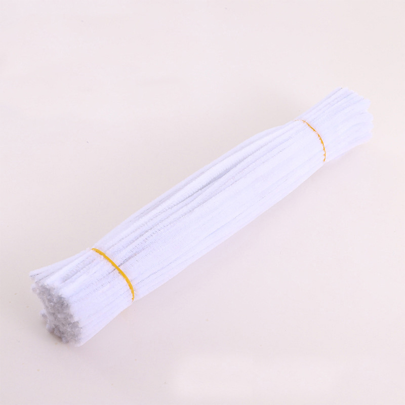 Macaron color Twisted stick hecho a mano bricolaje raíz del pelo de lana cifrado raya tulipán bouquet paquete material negrita