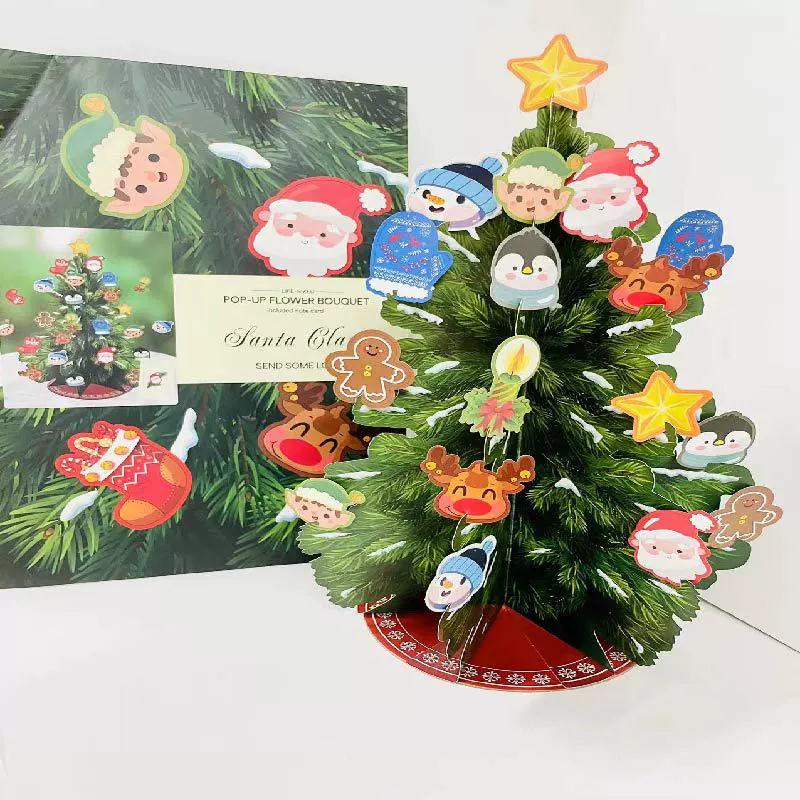 3D всплывающие рождественские елки Съемные подарочные украшения пустые рождественские открытки и конверты украшения рождественской вечеринки
