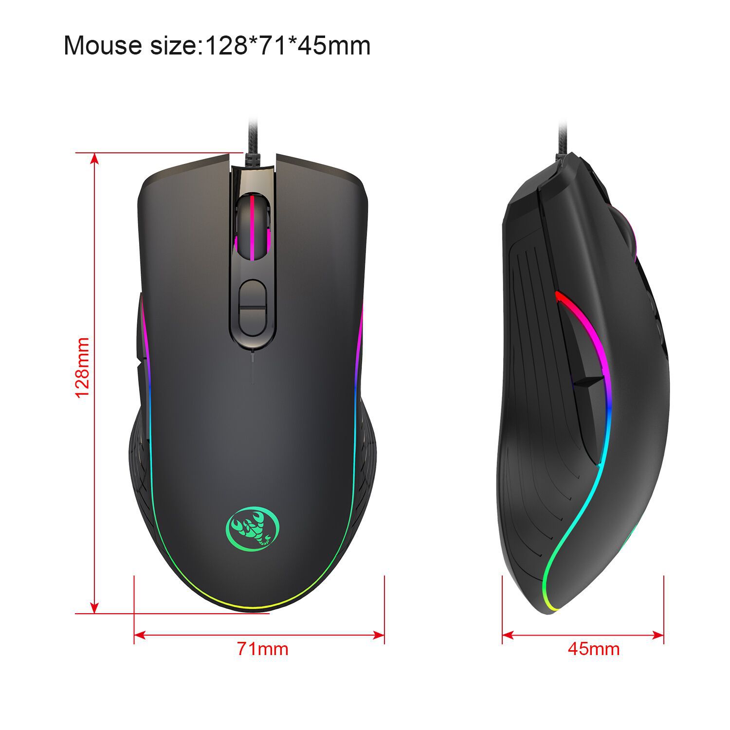 Nouveau clavier filaire 61 touches avec souris de jeu éclairée et clavier de jeu de bureau_voghion.com