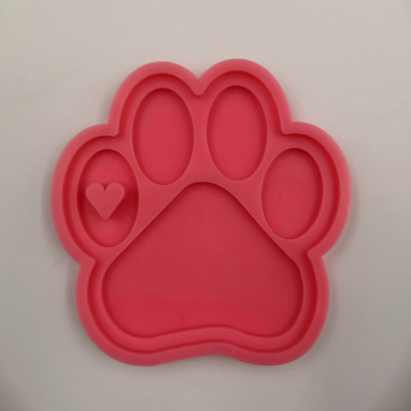 爱心狗爪钥匙扣硅胶模具烘焙蛋糕创意DIY童趣图案钥匙扣