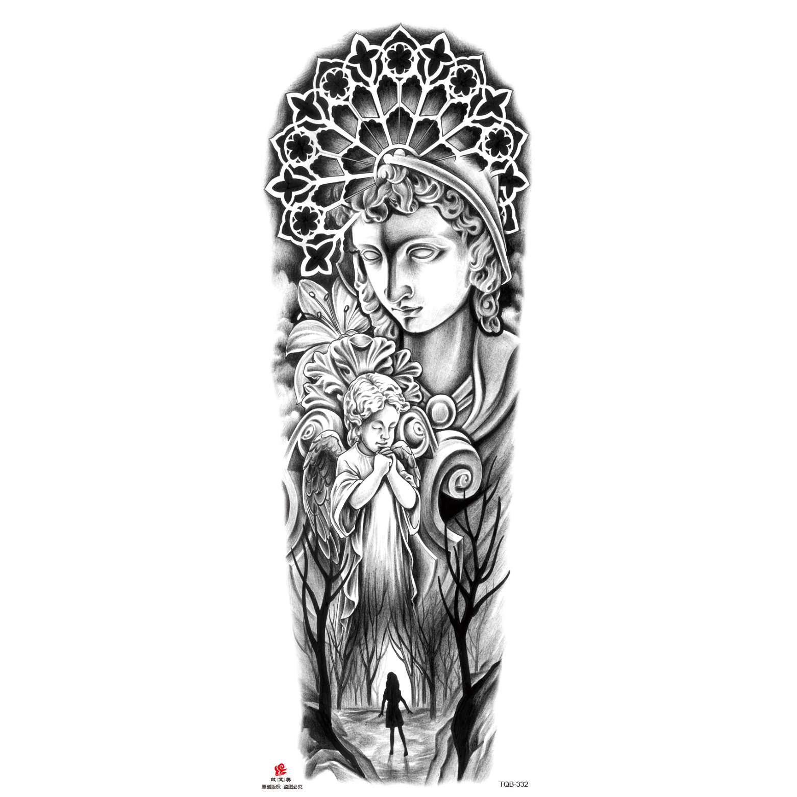 Pegatinas de tatuaje de brazo largo de flor brazo completo tatuaje impermeable tatuaje temporal en stock al por mayor pegatinas de tatuaje de brazo completo