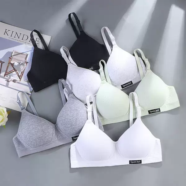 Comfortable Seamless Underwear for Girls in Their Developmental Stage, High School Students, Small Busts, Push-Up, No Underwire Bra, Thin Style