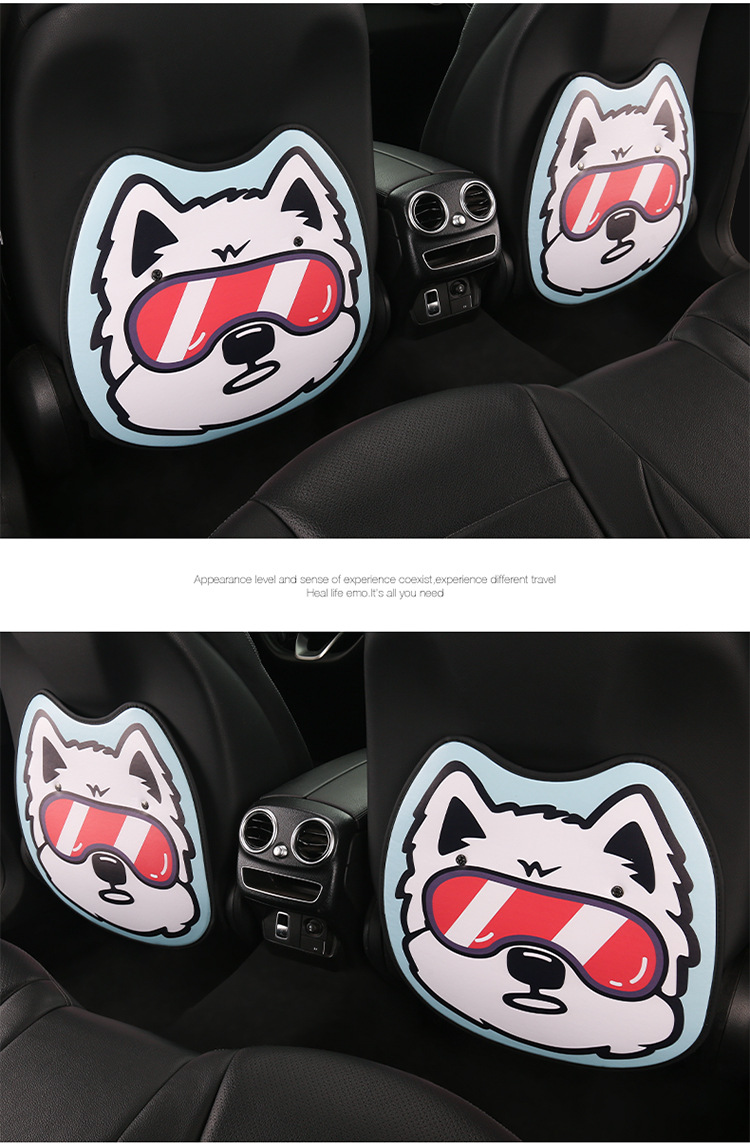 West Highland Car Anti-Kick Pad Cartoon Cute Kidsren's Seat Back Anti-Scratch Pad Universal Decorative Rear Seat Back Anti-Kick