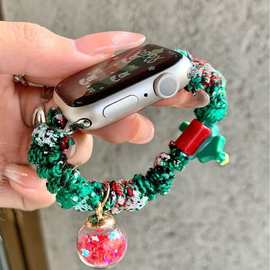 圣诞节发圈表带适用于苹果Apple表带iwatch10/987654321SE表带