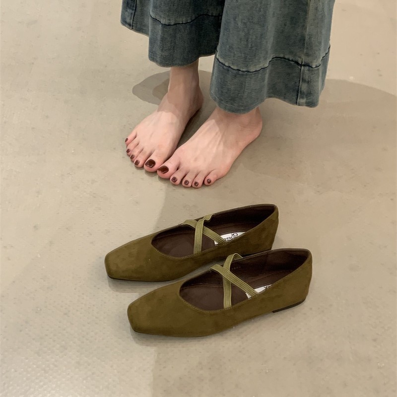 芭蕾风玛丽珍鞋女百搭平底配裙子浅口学院风单鞋一脚蹬奶奶鞋瓢鞋|undefined