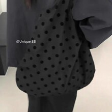 街头日系复古可爱波点圆点百搭大容量dot单肩手提包