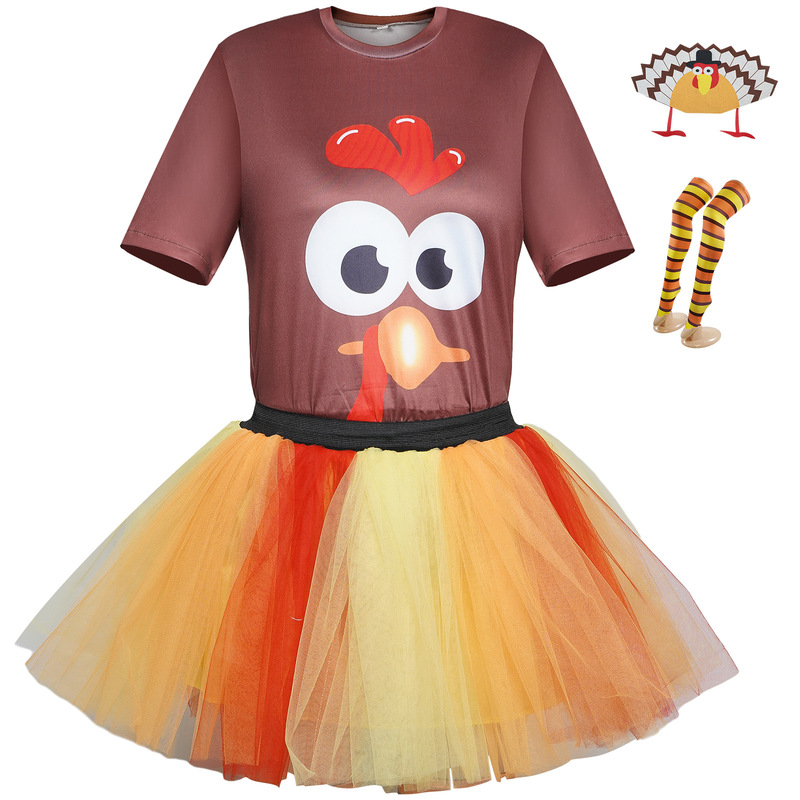 Thanksgiving party Turkey dress cos clothing Festival performance tutu tutu skirt cosplay role play clothing