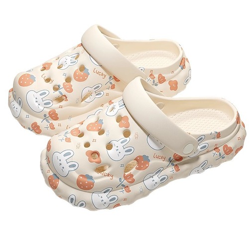 2025 Model Slimey Slipper for Women - Summer Outdoor Wear, Cute Indoor Home Slippers with Non-Slip Sole, Thick Heel Hole-to-Hole Shoes for Summer