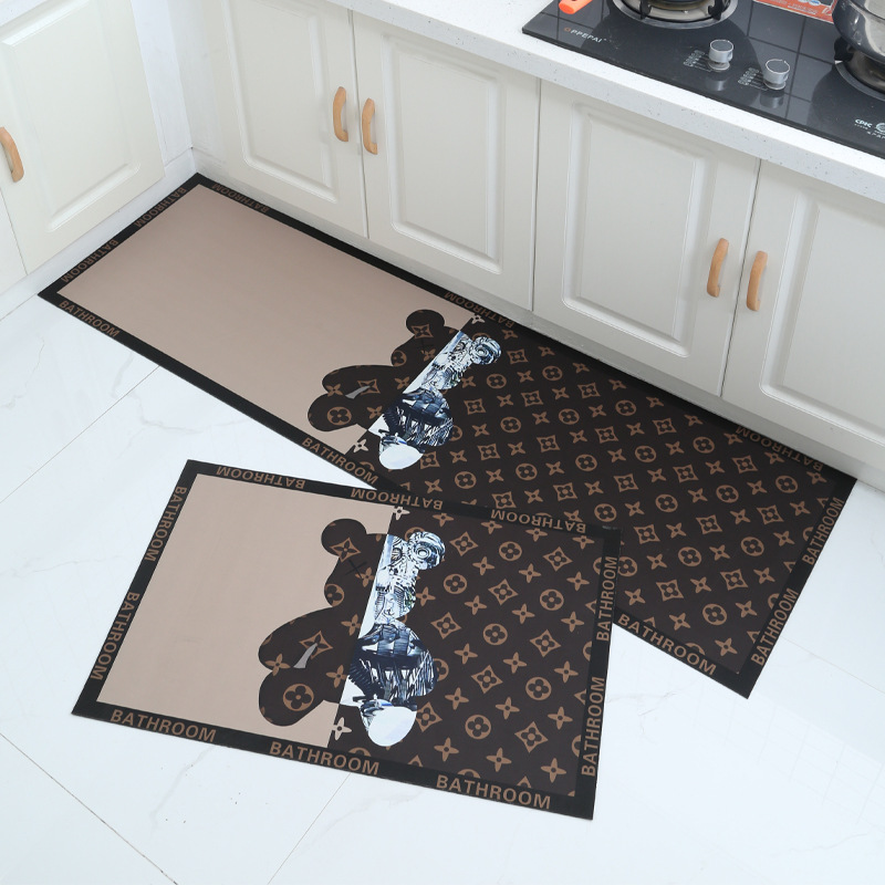 Alfombra para el suelo de la cocina, alfombra para la puerta que se puede limpiar, alfombra absorbente de agua y aceite de tierra de diatomeas, alfombra para el hogar, alfombra impermeable antideslizante, estilo nórdico.