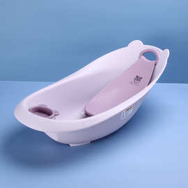 婴儿带支架洗澡盆免弯腰浴盆宝宝幼儿小孩坐躺新生儿大号澡盆加厚