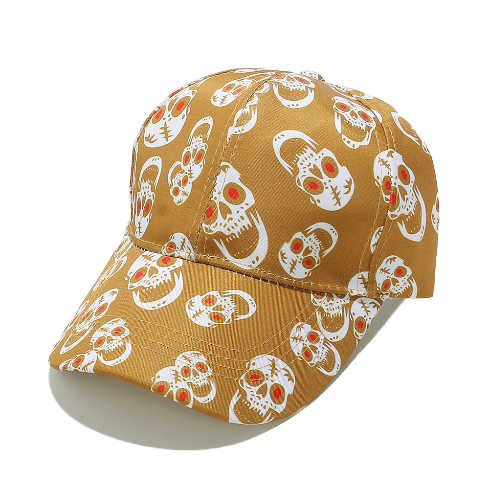 Exaggerated, Punk, Streetwear Style Women's Exaggerated Punk Streetwear Skull Printing Curved Eaves Baseball Cap