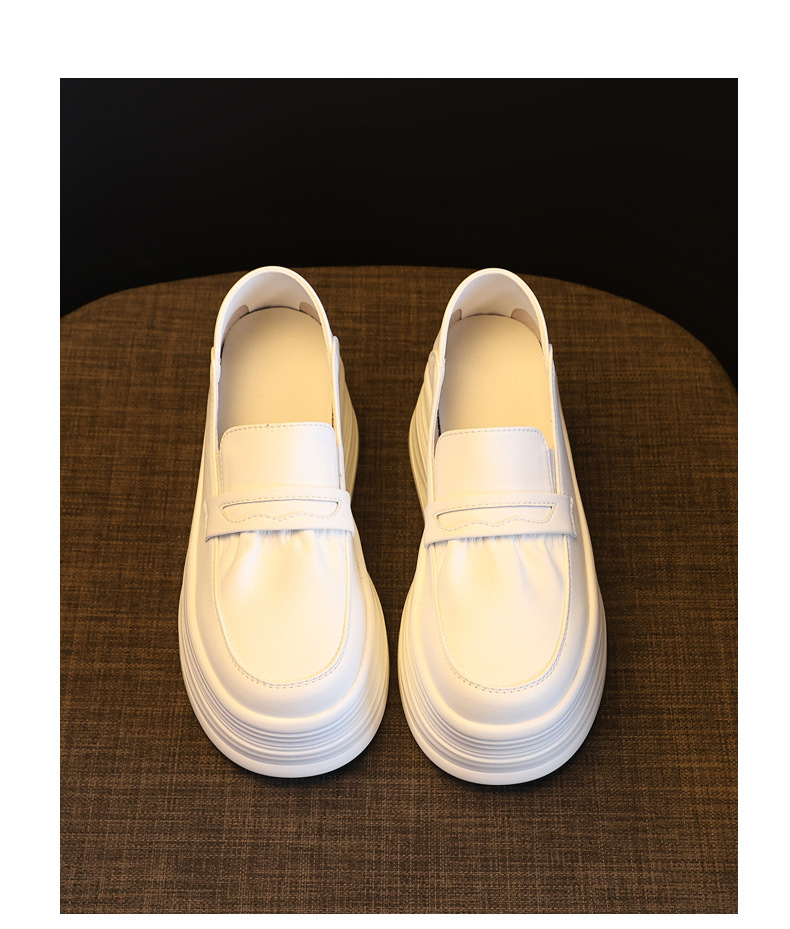 Giày sneaker nữ đế dày tăng chiều cao, phong cách thể thao trắng basic — màu trắng chi tiết 13