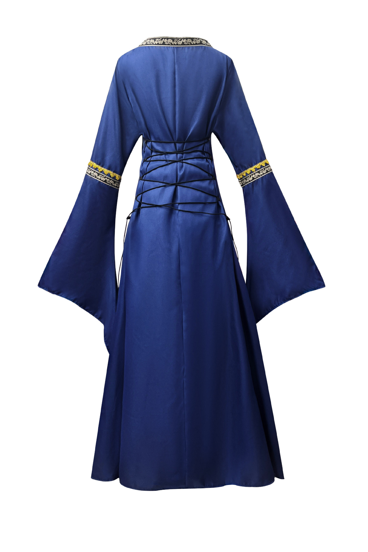 Robe longue de style européen et américain 2025, col carré, manches évasées, style gothique rétro, vêtements pour femmes, robe de cour médiévale_voghion.com