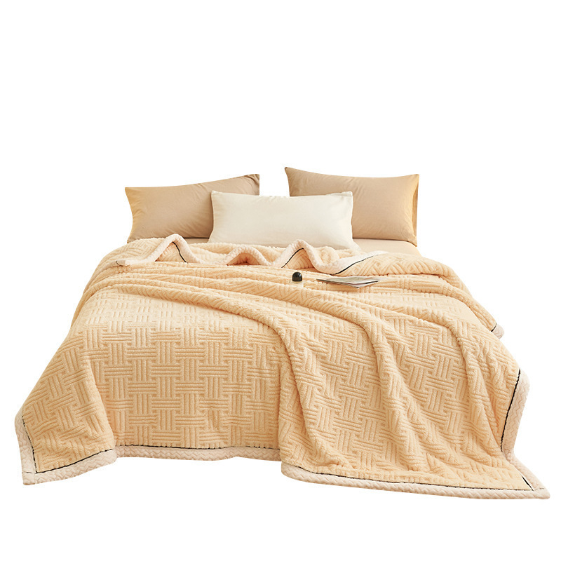 Jacquard transfronterizo mantas de tería de leche gruesas mantas de tería de coral mantas de siesta de oficina mantas de sofá mantas de franela