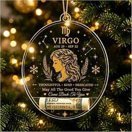 Zodiac Christmas Cash Ornament,12个黄道十二星座钱夹挂件装饰