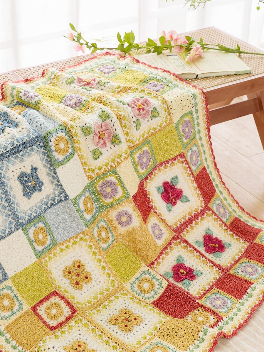 苏苏姐家四方拼花毯手工DIY编织钩针毯子毛线团自制材料包