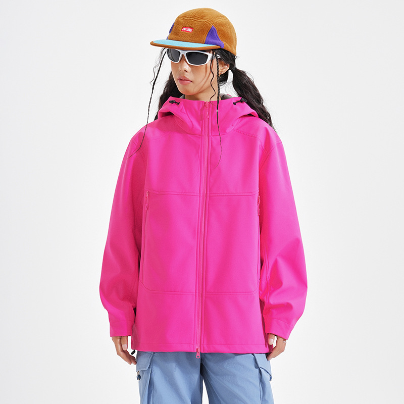 2025 New Mountain-Style 9-Color Outdoor Softshell Jacket for Spring and Autumn, Couple's Style, Three-Dimensional Cut, Windproof and Waterproof, with Hood