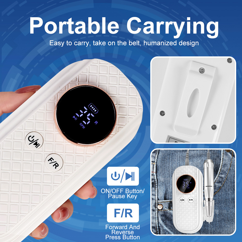 Pulitador de uñas transfronterizas pulitador de uñas de almacenamiento portátil pulitador de uñas eléctrico de eliminación de uñas pulitador de uñas profesional