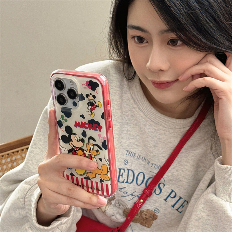 Dibujos animados divertidos Mickey Dog para Apple 15promax celebridad de Internet nueva funda para teléfono móvil 16pro 13/14 chica