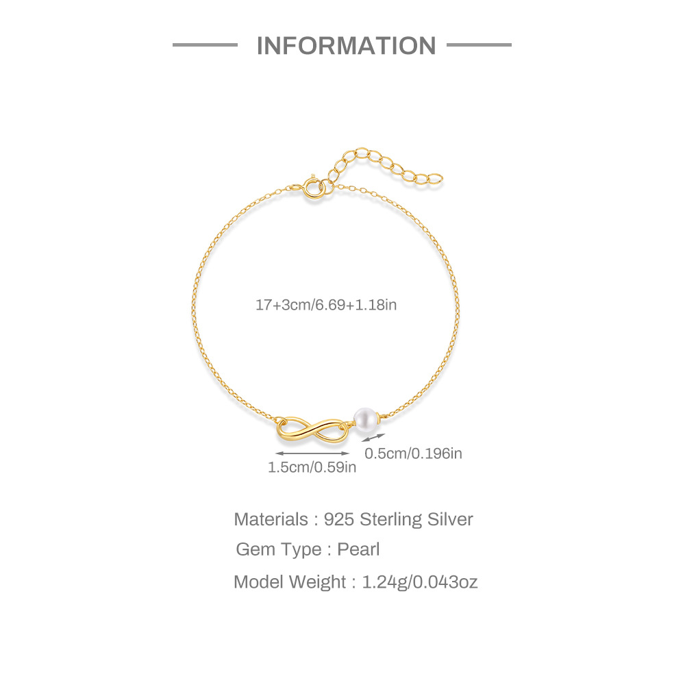 3g Weight 925 Sterling Silver Pendant Material 925 Sterling Silver Infinity 925 Sterling Silver Cable Chain Bracelets