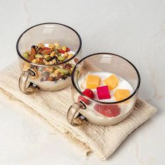 Bulk Wholesale Household Breakfast Cups with Handles, Glass Milk Cups, Heatproof Glass Coffee Cups, Oatmeal Cups