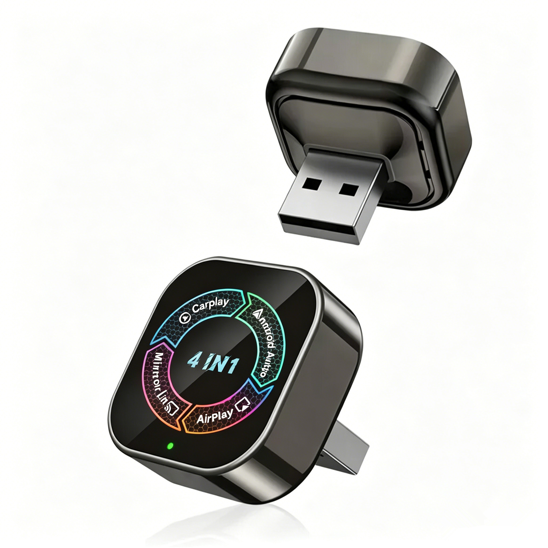 Cross-border four-in-one car-machine connectivity box, intelligent reverse control carplay module, screen mirroring carplay box