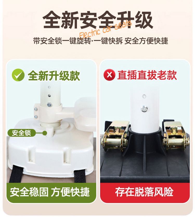 Suitable for Electric Vehicle Child Seat Front-Mounted and Rotatable, Suitable for Yadi Aima Battery Car for Small-Month-Old Babies