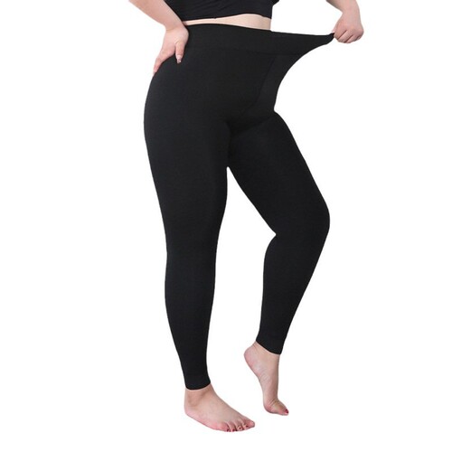 Women's Thick Fleece Leggings Winter Warm Tights High-Waisted Polyester Pants for Plus Size 200 lbs Fat Mm