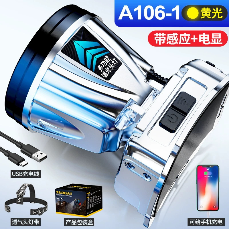 LED waterproof lantern, super bright extra-long miner's lamp, flashlight