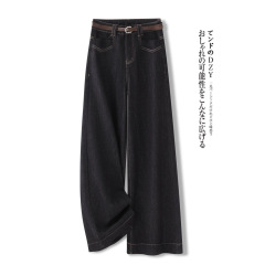 美式复古牛仔裤阔腿裤女春秋季2025新款垂感今年流行爆款直筒裤子