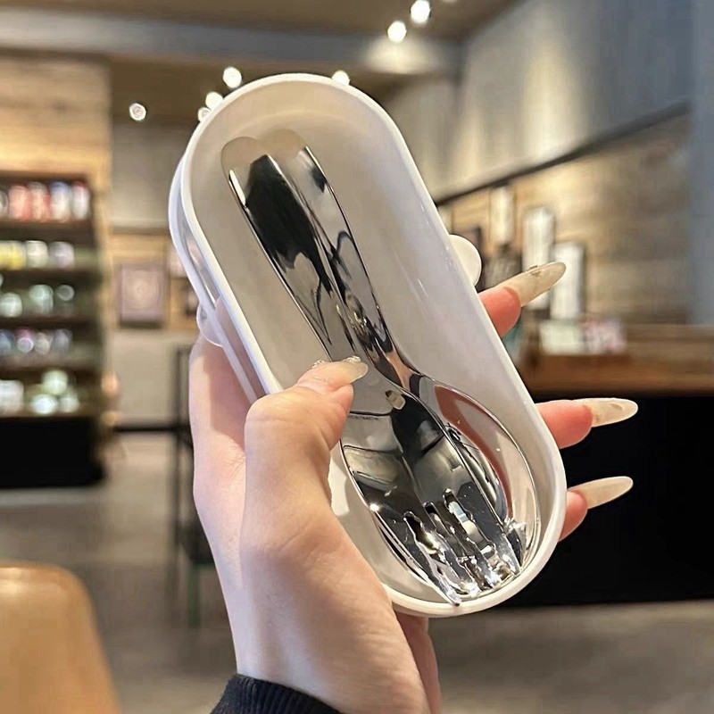 スポット直販ステンレススプーンとフォークセットショートハンドル子供用食器家庭用ベビー食サプリメントスプーン|undefined