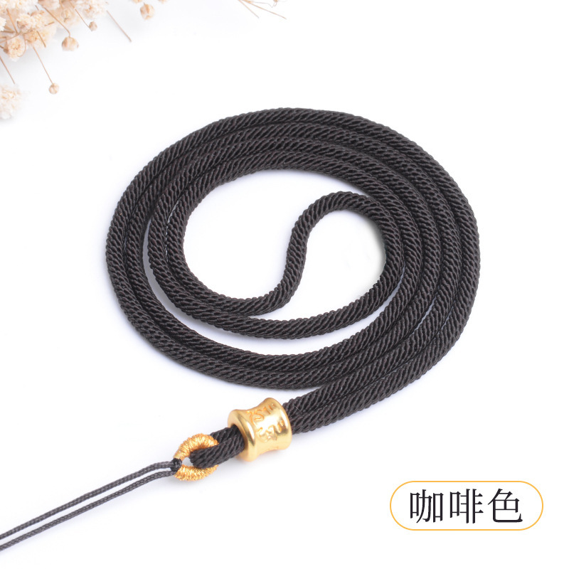 Six-character mantra golden beads coffee color