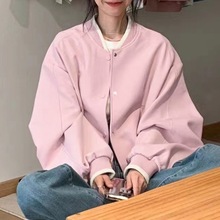 跨境外贸秋冬款美式棒球服运动潮牌女装外套慵懒风休闲时尚女夹克