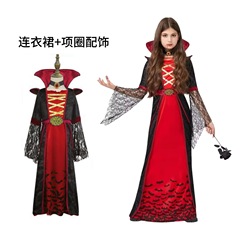 跨境亚马逊爆款吸血鬼服装万圣节女巫表演服欧美节日角色扮演服装