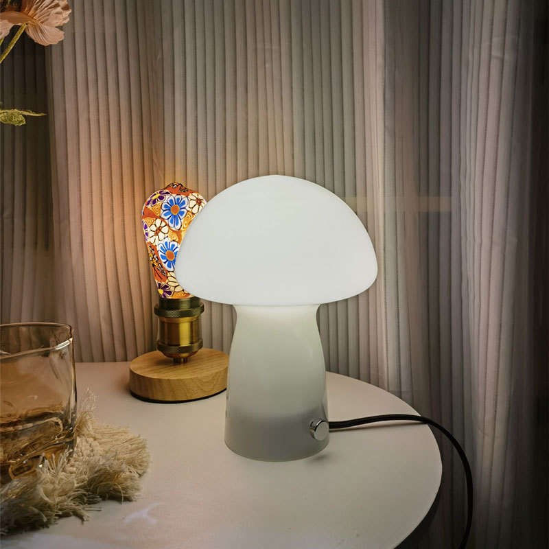 Lámpara de noche de cristal para regalo de boda, lámpara de dormitorio creativa para el hogar, lámpara de mesa decorativa estilo Bauhaus, decoración de ambiente.
