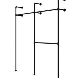 美式工业风格复古铁艺水管管道衣架落地服装简约创意展示架货架