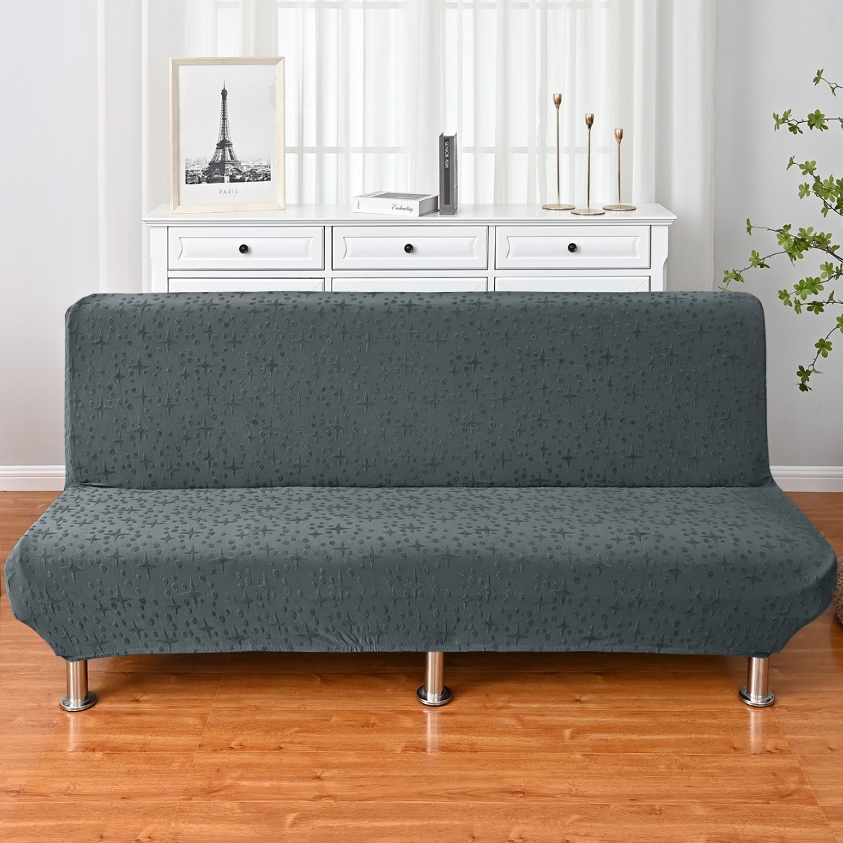 Transfronterizo elástico Jacquard Star sin reposabrazos cubierta de sofá universal todo incluido simple cubierta de sofá plegable en stock