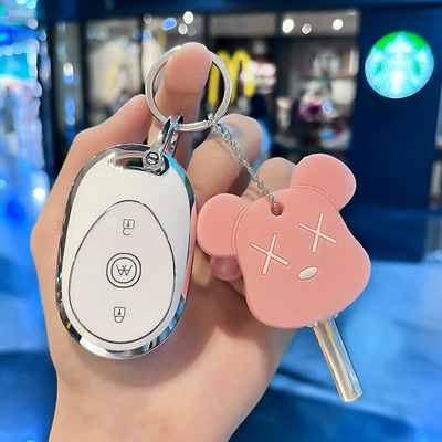 Car key bag – 24 Emma Nina Electric Car - electric-car-j-smart-3-key-white-single-shell-pink-door-key-set