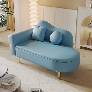 Small Apartment Upgrade with Storage Chaise Longue European Style Lounge Chair Bedroom Mini Clothing Store Rest Area Single Toffee