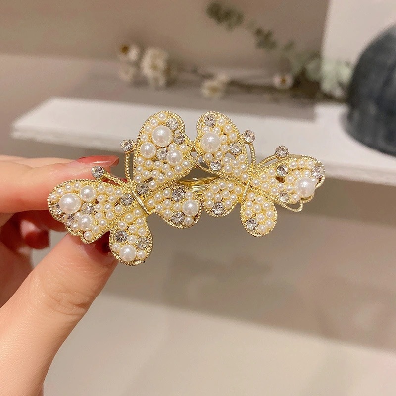 Fashion Flower Alloy Inlay Artificial Pearls Rhinestones Hair Clip 1 Piece display picture 6