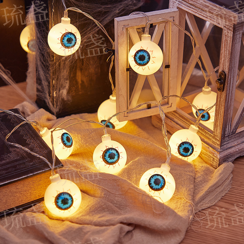 Led Halloween Decoration Ghost Eye String Lights Halloween Eyeball String Lights Flashing Battery Lights Indoor Colored Lights