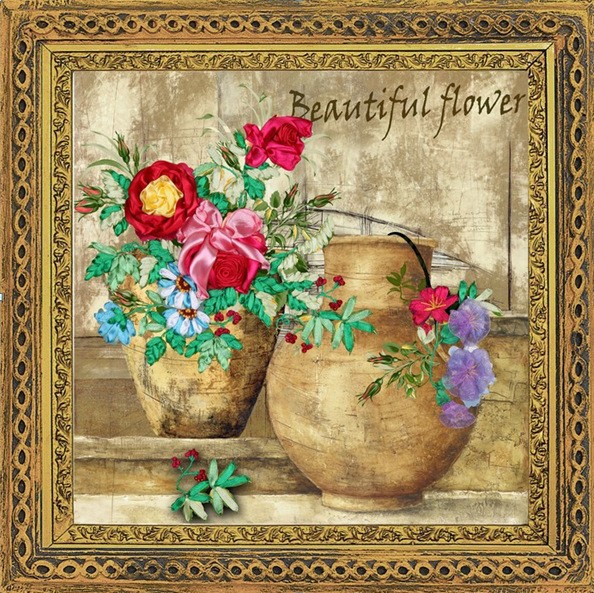 Nueva cinta bordado tridimensional bordado hecho a mano bricolaje colgando pintura sala de estar dormitorio estudio material paquete kit ramo colgante pintura