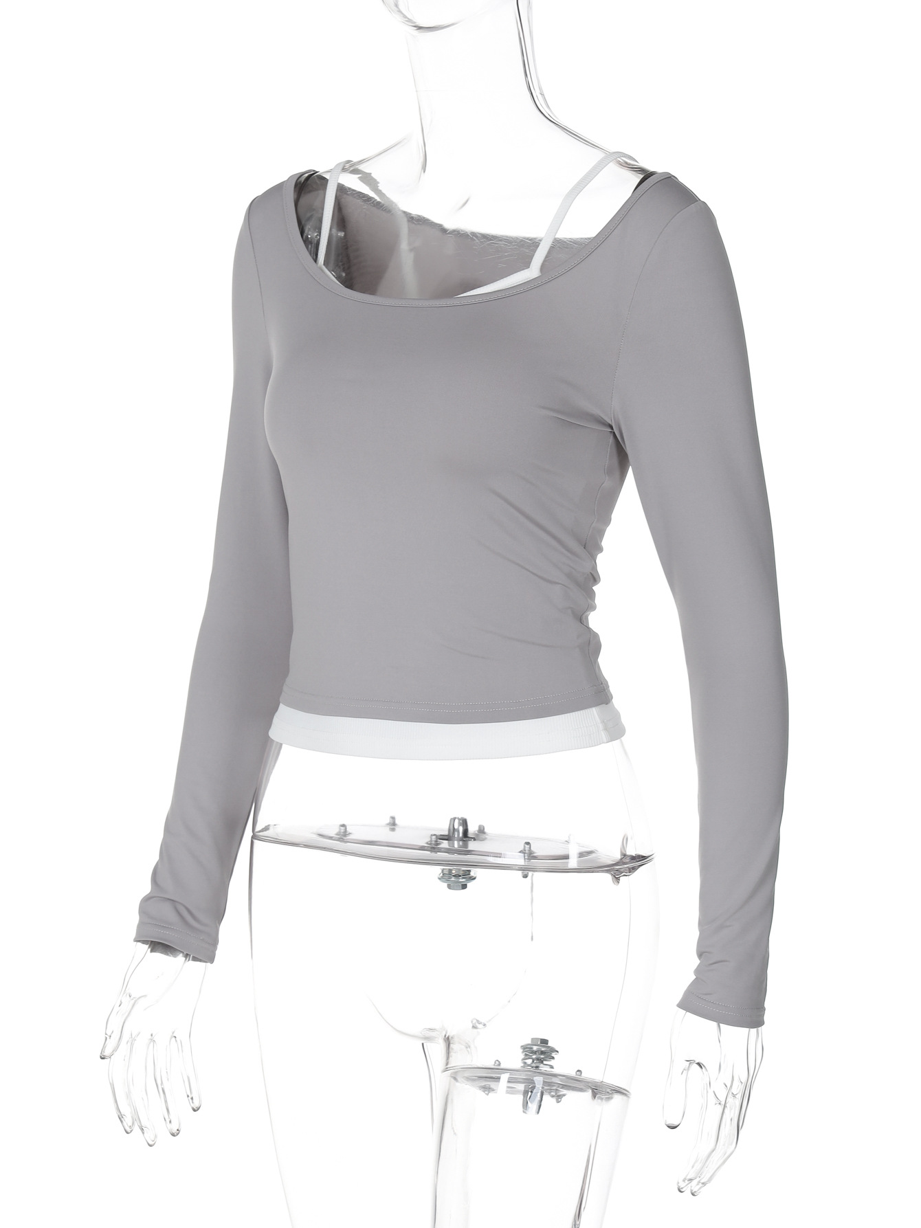 Damen Patchwork Strickjacke Und Tanktop Zweiteiler Herbst Design_voghion.com