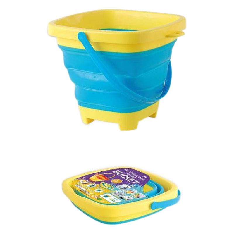 Cubo plegable de plástico suave para niños de juguete cubo portátil verano playa Juguetes De Agua cubo telescópico multifuncional