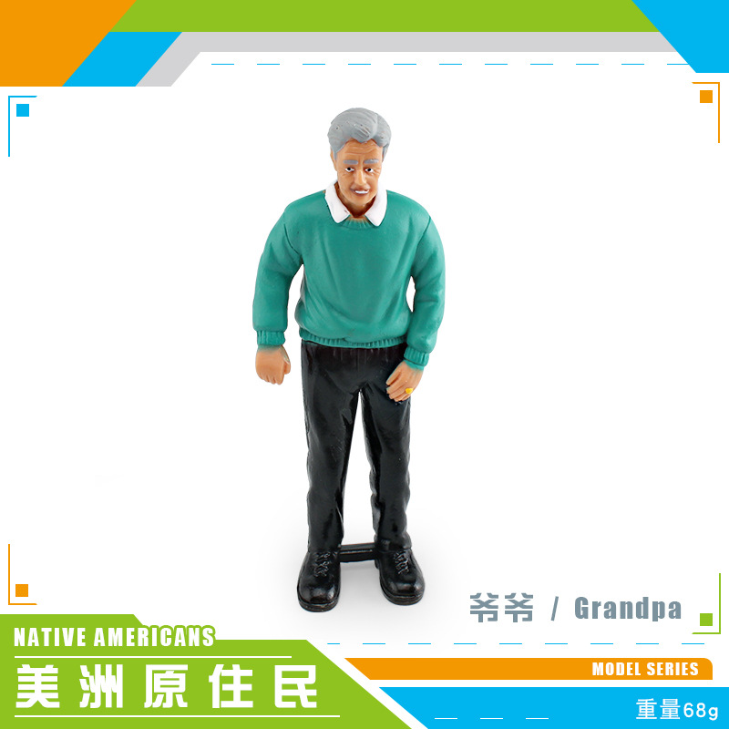 Amazon simulación nativo americano familia figura Modelo Mamá y Papá abuelo y abuela muñeca decoración juguete