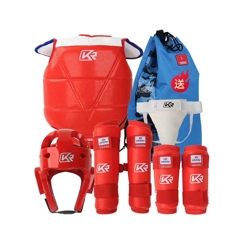 Traje de equipo de protección de entrenamiento de Club transfronterizo botón pegajoso traje de equipo de protección de taekwondo protector de cabeza de taekwondo brazo guardia